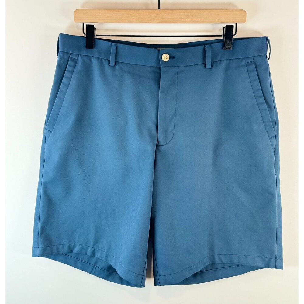 Peter Millar Wicking Men Shorts Blue Chino Crown Sport Golf Performance Size 34